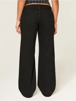 NWT Hollister Curvy Low-Rise Black Baggy Jeans 24S thumbnail 3