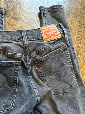 Levi's Wedgie Skinny Jeans - Charcoal Black thumbnail 7