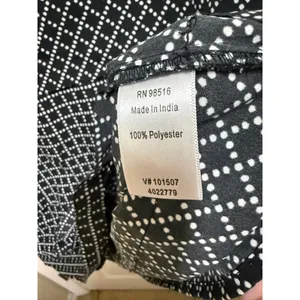 Coldwater Creek Black White Geometric Tiered Blouse Women's Large 14 Layered Top thumbnail 6