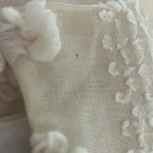 &merci Pom Pom Mini Dress Small Cream Boho Textured Ruffle Cottagecore Romantic‎ thumbnail 7