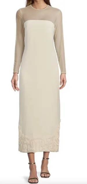 Antonio Melani x Elizabeth Damrich Babe Mesh Crepe Soutache Maxi Dress US 2 NWT thumbnail 1
