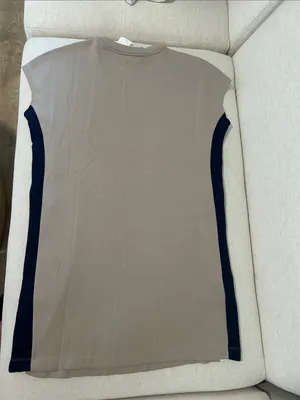 SPANX AIRESSENTIALS COLORBLOCK MINI T-SHIRT DRESS, Beige, Small, NEW NWT thumbnail 2