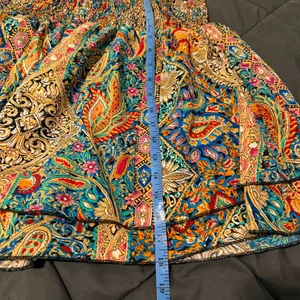 Set of 2 SHEIN CURVE Paisley Printed Flounced Layered Shorts Size 1XL thumbnail 9