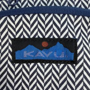 KAVU Fanny‎ Pack Waist Bum Sling Bag Blue White Chevron Geometric Pouch Hiking thumbnail 4