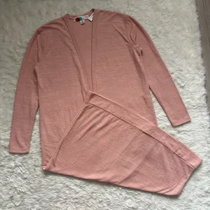 Free People FP Beach Sweater Bi-Coastal Cardigan Duster Papaya Sun Sz S thumbnail 2