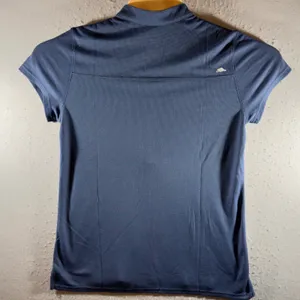 1728 | Roots 73 Waffle‎ Knit Wicking Polo Shirt Navy Blue Womens Large thumbnail 2