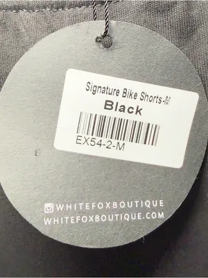 White Fox Black Medium Signature Biker Shorts Athlesiure Yoga Activewear Casual‎ thumbnail 7