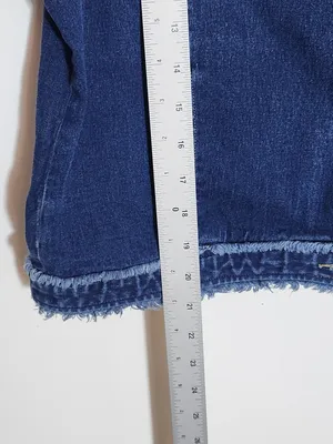 Susan Bristol Womens Cropped Jean Jacket with Raw Edge Trim Size Large thumbnail 7