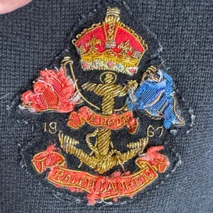 Vintage Lauren Ralph Lauren Black Cotton Crested School Boy Blazer Size Medium thumbnail 13