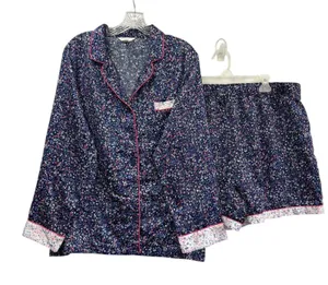 Charter Club Women's Satin Floral Set Long Sleeve‎ & Shorts Sleepwear XL/XXL thumbnail 1