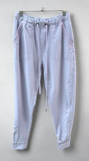 Saturday Sunday by Anthropologie Lavender Textured Trim Joggers, Size XS thumbnail 1