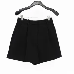 Zara Women's High Waisted Pleated Crepe Mini Shorts Black Small thumbnail 1