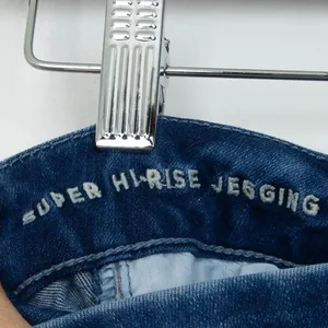 American Eagle Super Hi-Rise Skinny‎ Jeans Womens 2 Blue Distressed Frayed Hem thumbnail 7