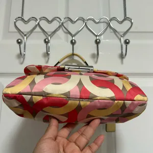COACH Y2K F22748 Geometric Print Hobo Bag in Red Pink Gold /crossbody bag thumbnail 5