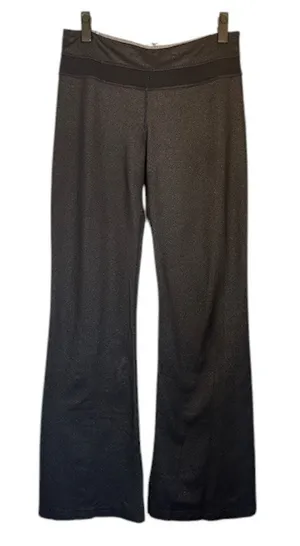 Lululemon Gray Black Wide Leg Flared Athletic Running Lounge Pants Women Sz 6 thumbnail 1