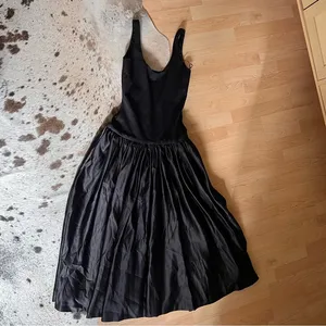 ZARA NWT Black Contrast Midi Pocket Dress Drop Waist ZW‎ COLLECTION Size XS thumbnail 6