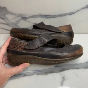 NAOT Women's Brown & Metallic Aroha Mary Janes Shoes Sz 38 Sz 7.5 Comfort Casual thumbnail 6
