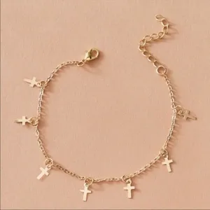 3/$30 💛 Mini Cross Anklet Gold thumbnail 2