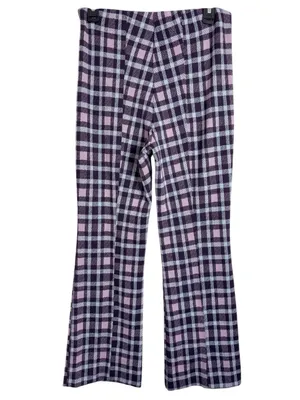 Maeve Anthropologie Cropped Plaid Flare Pants Stretch Preppy Twee Retro Tartan S thumbnail 3
