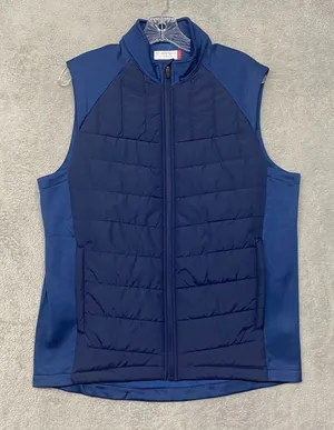 Ben Hogan Jacket Womens Small Blue Vest Mixed Media Full Zip Mock Neck‎ Golf thumbnail 1