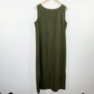 Amanda Smith Womens Y2K Green‎ Faux Suede Sleeveless Maxi Dress Size 14 Earthy thumbnail 2