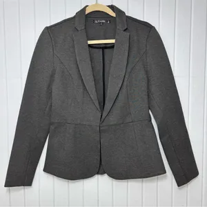 Quince Dark Gray Blazer Notch Collar Long‎ Sleeve Hook and Eye Work Size S thumbnail 2