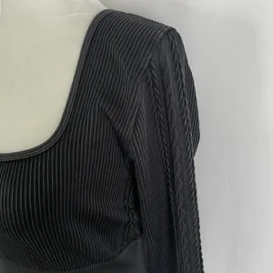 Aerie New Offline Seamless Square Neck Cable Long Sleeve Crop Top Size Large thumbnail 9