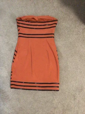 Wow Couture Leather Trim Strapless Dress- Size Sm thumbnail 5