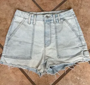 wild fable Light Wash highest rise Denim High-Rise Frayed Hem Shorts thumbnail 1