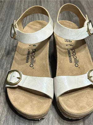Birkenstock Papillio Cream Ankle-Strap Wedge Sandals thumbnail 11