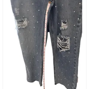Women's simple society Distressed Studded Jeans thumbnail 2
