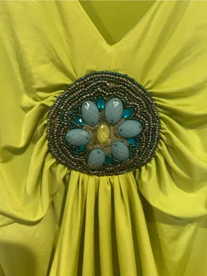 Maurice's New Lime Green Embellished Ruched Tunic Top Dress Small Y2K Boho thumbnail 3