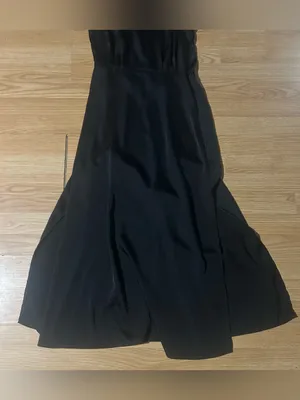 Btfbm Sleek Black Sleeveless Satiny Dress keyhole button closure ladies Med thumbnail 14