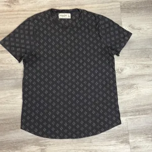 Abercrombie 2 Tone Gray Print Women’s Short Sleeve Crew Neck Tee Size L thumbnail 1