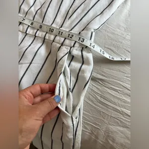 LOFT White and Black Striped Jumpsuit‎ thumbnail 9
