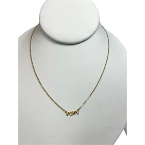 Gold “mom” nameplate necklace 16” | mothers Day gift, birthday gift holiday gif thumbnail 3