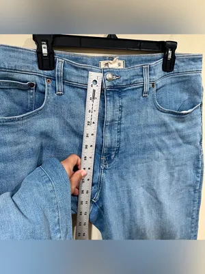 Madewell Flared Wide-Leg Jeans blue denim raw hem plus size 33 EUC thumbnail 7