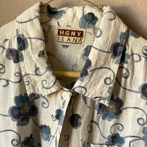 FINAL MARKDOWN HGNY Jeans Floral Linen Blend Top large thumbnail 3