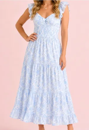 NEW Altar’d State Blue Floral Maxi Dress Size Small Available NWT thumbnail 1