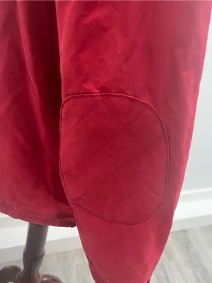 Woolrich Womens Red Quilted Plaid Lined Corduroy Trim Field Utility Jacket Small thumbnail 9
