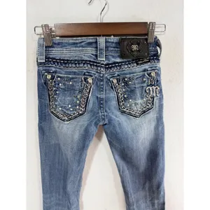 Miss Me Jeans Bootcut Embellished Pocket Women's 22 Blue 33" Inseam JE5408B10L thumbnail 2