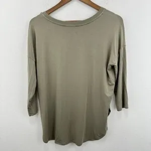 Aritzia Babaton Tunic Top Sage Green 3/4 Sleeve Round Neck‎ Casual Relaxed Chic thumbnail 6