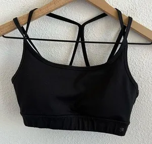 Splendid Strappy Black Active Padded Sports Bra Pull On XS thumbnail 1