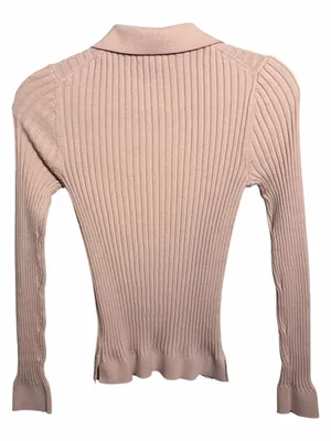 Athleta collared ribbed sweater light pink size small thumbnail 2