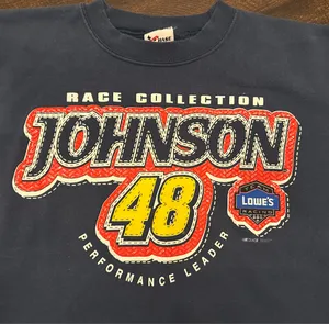 Chase Authentics Vtg Y2K NASCAR Mens Medium Faded Jimmie Johnson Racing Crewneck Sweatshirt Blue thumbnail 2
