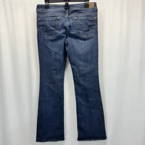 American Eagle Original Boot Jeans Women's  8 Short Bootcut Dark Wash Fade Boho thumbnail 4