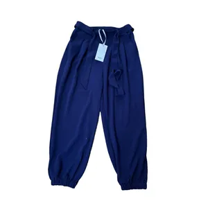 Women's Grace Karin Casual Self Tie Bow-Knot Ankle Length Pants Med NWT‎ Blue thumbnail 2