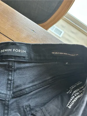 Aritzia Denim Forum Arlo High Rise Straight Jeans Black 27 thumbnail 8