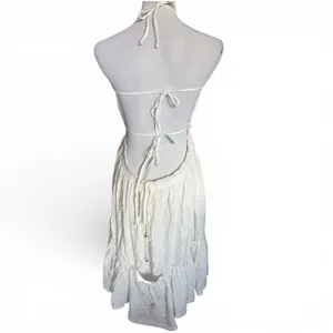 NWT Womens Olivaceous White Eyelet Style Spring Halter Dress - Sz M thumbnail 3