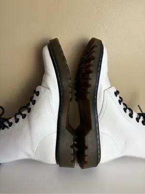 Dr. Martens Women's Luana White Lace Up Combat Boots Size 9 thumbnail 6